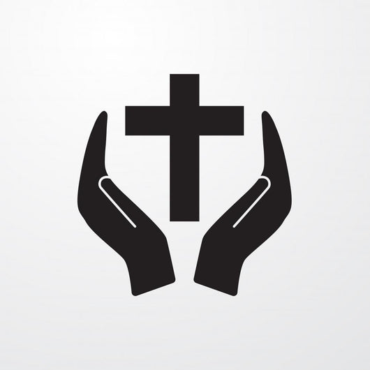 Christian Cross with Hand Wall Decal