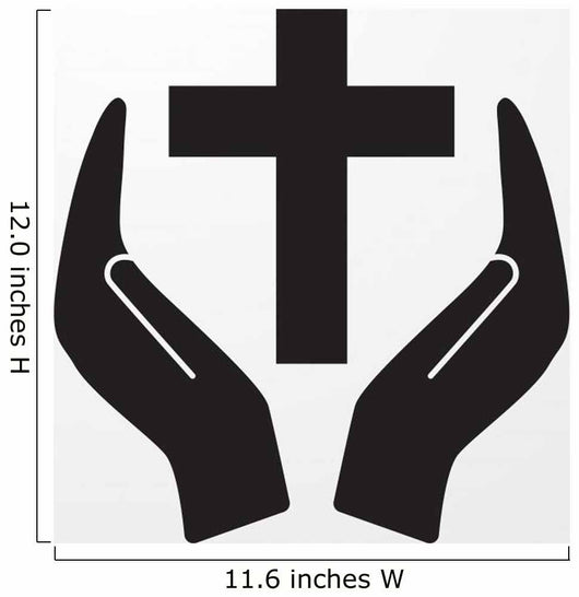 Christian Cross with Hand Wall Decal