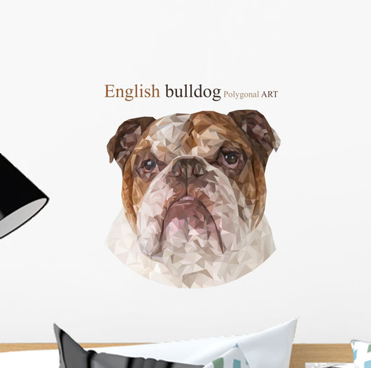 Polygonal English Bulldog Wall Decal