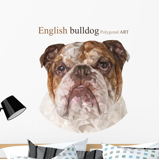 Polygonal English Bulldog Wall Decal