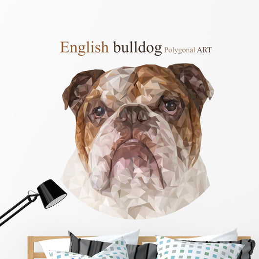 Polygonal English Bulldog Wall Decal