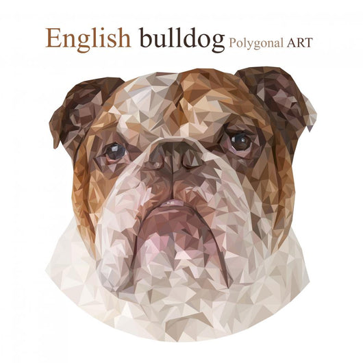 Polygonal English Bulldog Wall Decal