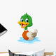 Cartoon Duck Swimming Wall Decal