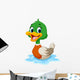 Cartoon Duck Swimming Wall Decal