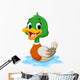 Cartoon Duck Swimming Wall Decal