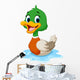 Cartoon Duck Swimming Wall Decal