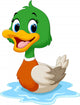 Cartoon Duck Swimming Wall Decal