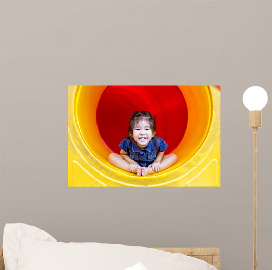 Asian Girl Play Color Wall Decal