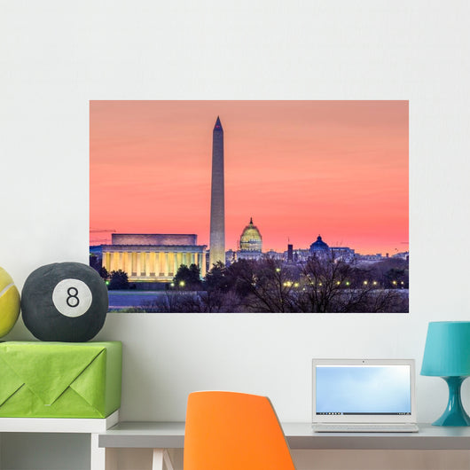 Washington DC Twilight Skyline Wall Decal