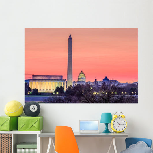 Washington DC Twilight Skyline Wall Decal