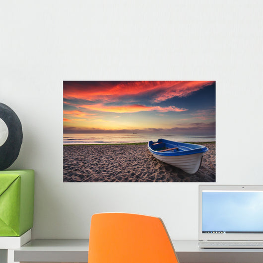 Boat and Sunrise Wall Decal