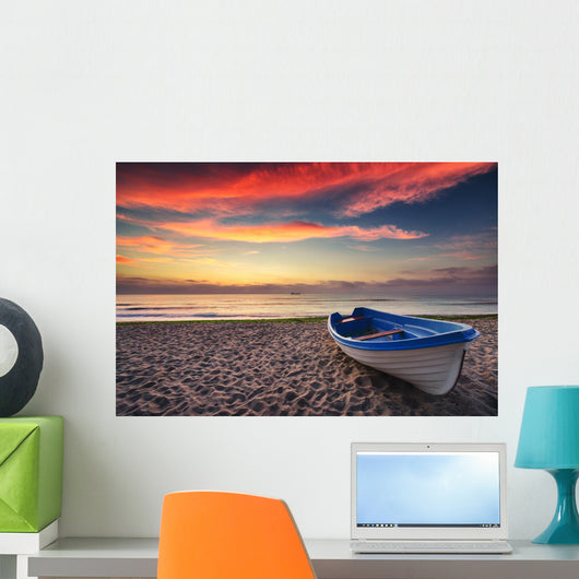Boat and Sunrise Wall Decal