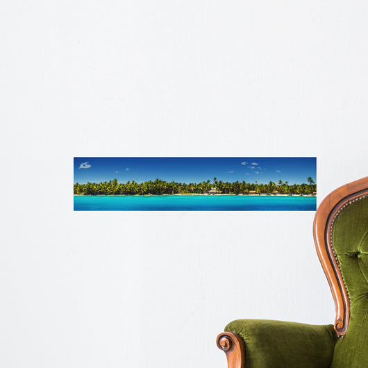 Exotic Palms Tropical Beach Wall Decal Panoramic Wall Decal
