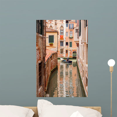 Venice City Canal Wall Decal shown on a wall