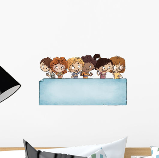 Group Kids with Tabley Wall Decal