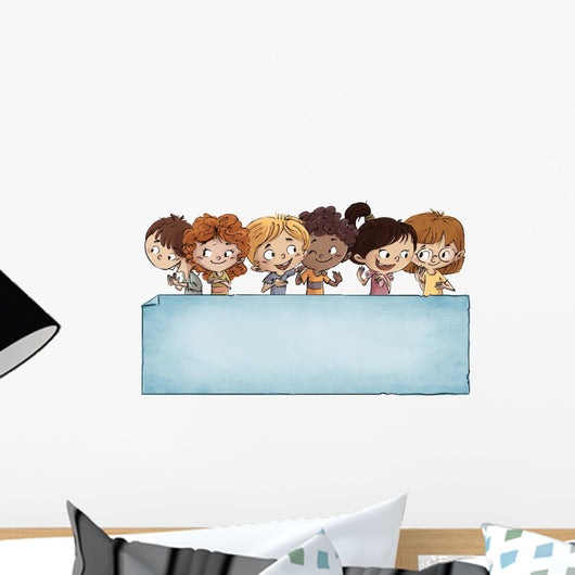 Group Kids with Tabley Wall Decal