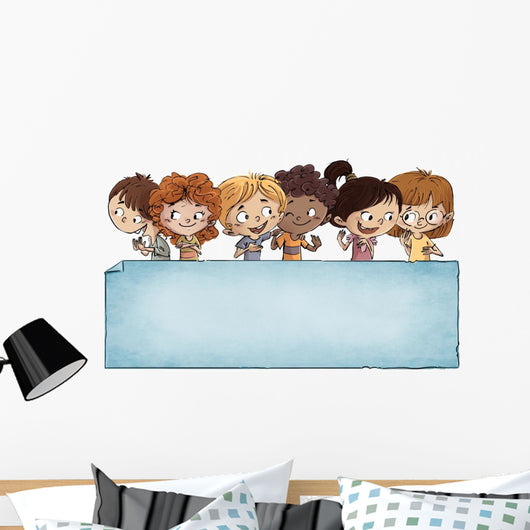Group Kids with Tabley Wall Decal