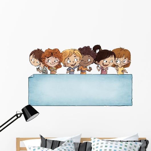 Group Kids with Tabley Wall Decal