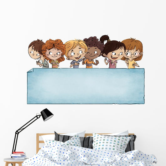 Group Kids with Tabley Wall Decal