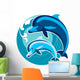 Feng Shui Dolphin Wave Wall Decal