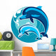 Feng Shui Dolphin Wave Wall Decal
