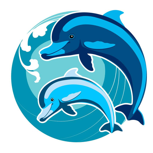 Feng Shui Dolphin Wave Wall Decal