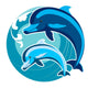 Feng Shui Dolphin Wave Wall Decal