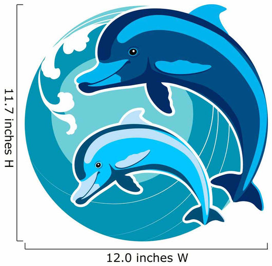 Feng Shui Dolphin Wave Wall Decal
