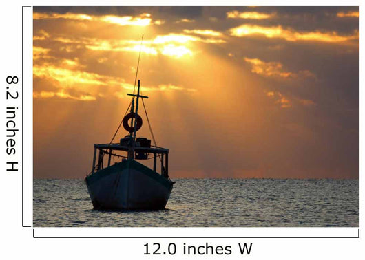 Sunrise Mexican Fishing Boat Wall Decal 