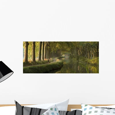 Panoramic Scene Le Canal Wall Decal shown on a wall