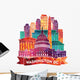 Colorful Watercolor Washington Dc Wall Decal