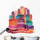 Colorful Watercolor Washington Dc Wall Decal