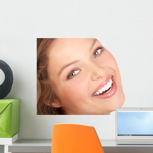 Beautiful Young Woman Smiling Wall Decal