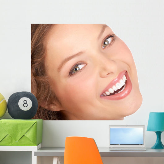 Beautiful Young Woman Smiling Wall Decal