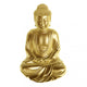 Golden Buddha Sitting Cross-Legged on White Background Wall Decal