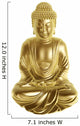 Golden Buddha Sitting Cross-Legged on White Background Wall Decal