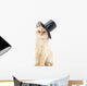 White Cat Black Hat Wall Decal