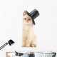 White Cat Black Hat Wall Decal
