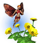 Fairy with Zinnias Wall Decal
