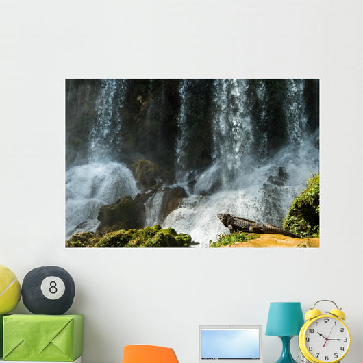 Iguana Cuban Waterfall Wall Decal