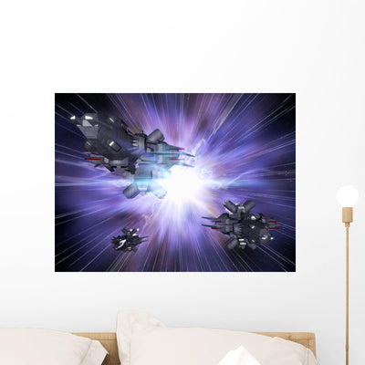 Hyperspace Wall Decal shown on a wall