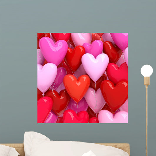 Red and Pink Balloons Wall Decal