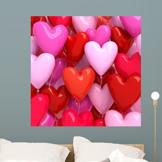 Red and Pink Balloons Wall Decal