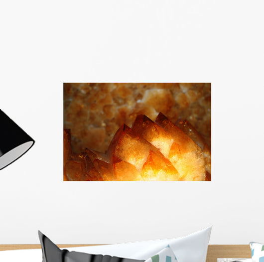 Closeup Yellow Citrine Crystals Wall Decal