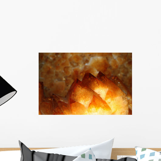 Closeup Yellow Citrine Crystals Wall Decal