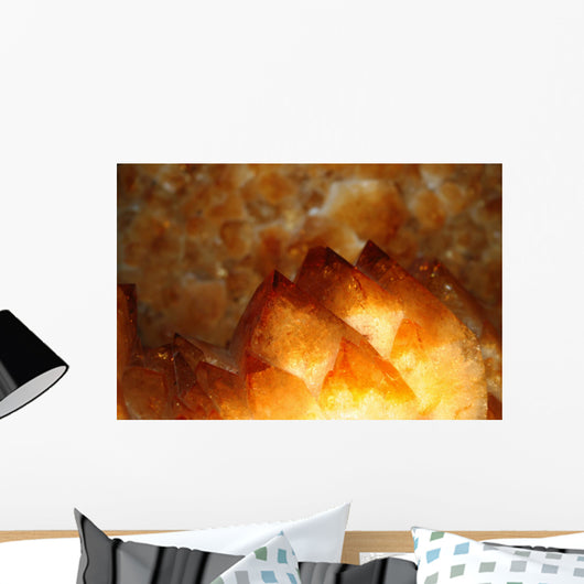 Closeup Yellow Citrine Crystals Wall Decal
