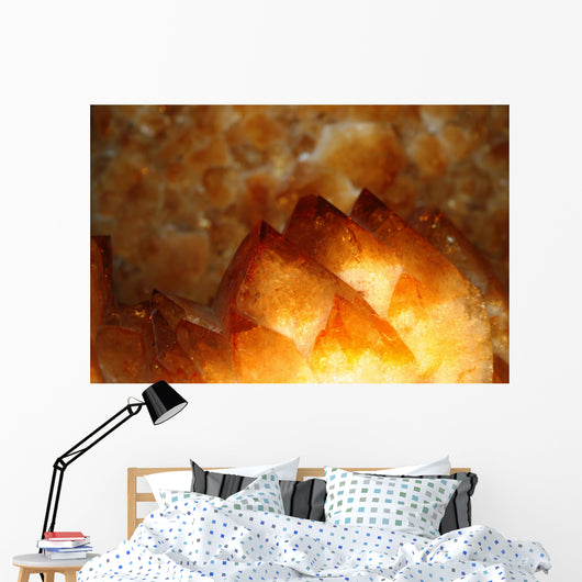 Closeup Yellow Citrine Crystals Wall Decal