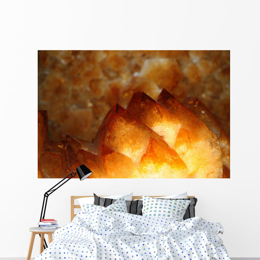 Closeup Yellow Citrine Crystals Wall Decal
