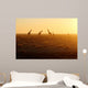 Herd Giraffes Sunrise Wall Mural
