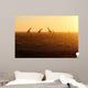Herd Giraffes Sunrise Wall Mural